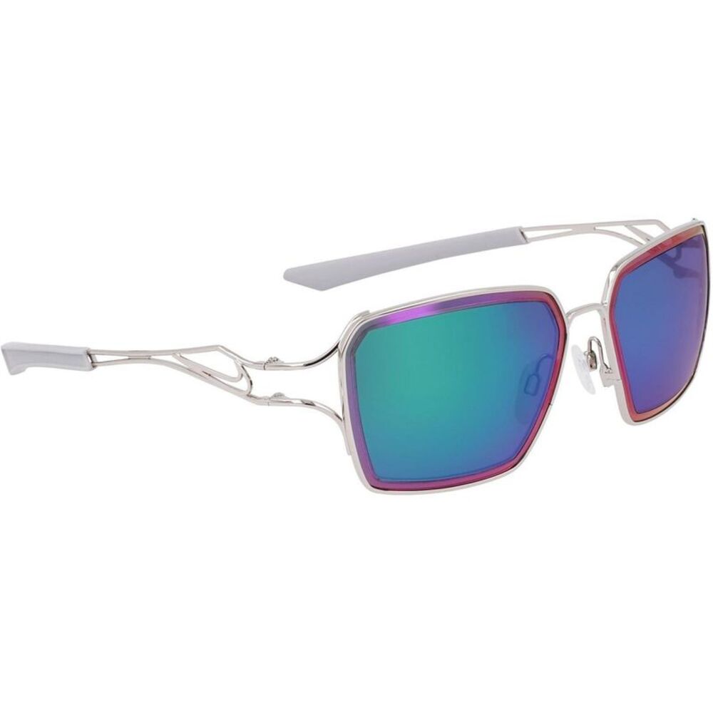 Nike Unisex Adult Square Prism Sunglasses / Silver/Green/Infrared